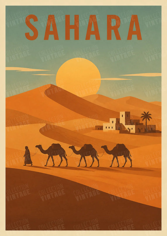 affiche désert du sahara art mural exotique