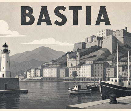 affiche bastia affiche monochrome