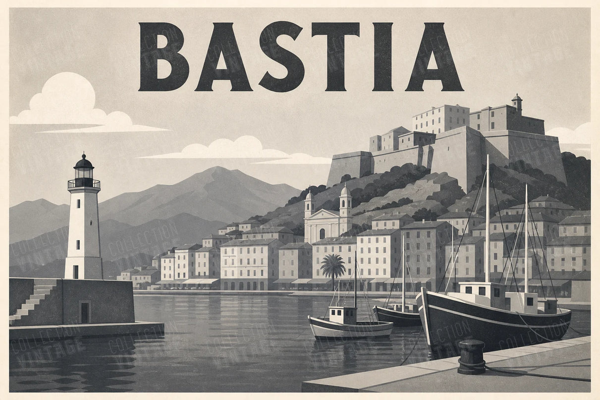 affiche bastia affiche monochrome