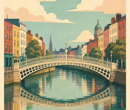 affiche dublin carte postale vintage