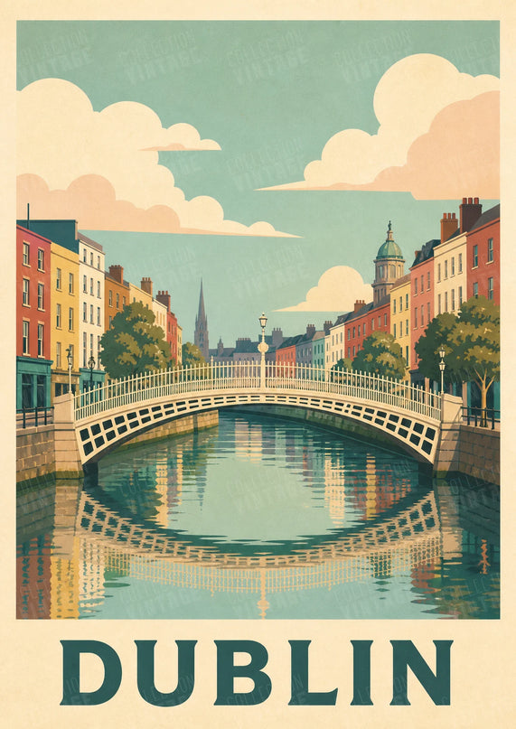 affiche dublin carte postale vintage