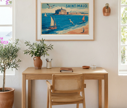 affiche saint malo vintage style affiche touristique