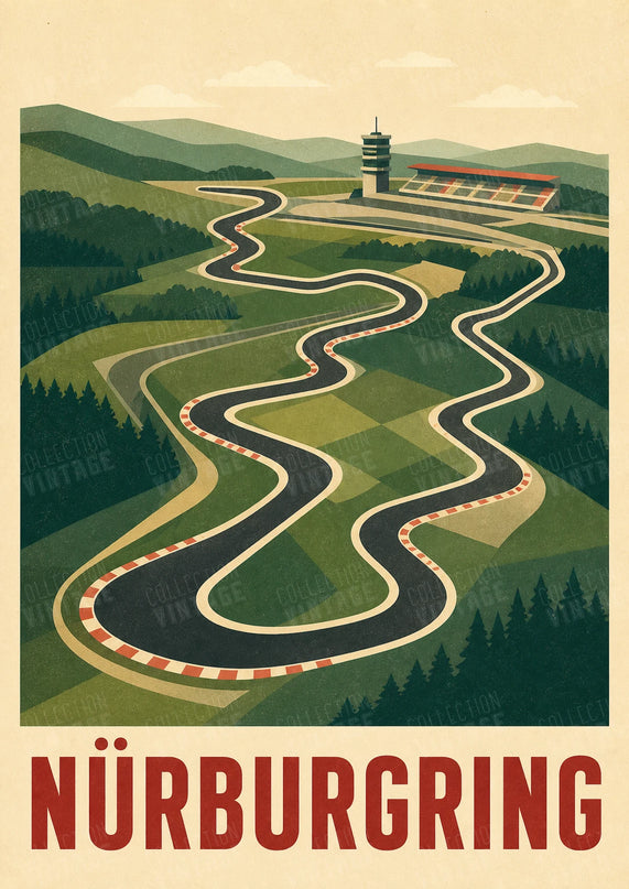 affiche nürburgring pour passionné de circuit
