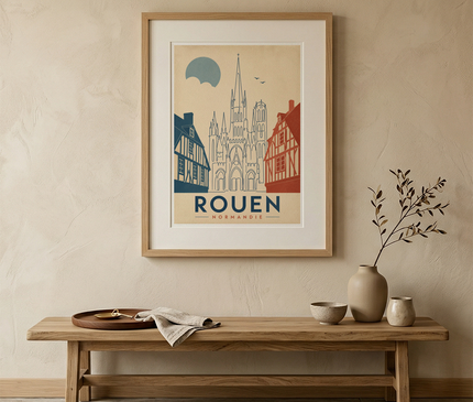 affiche rouen dessin ligne continue