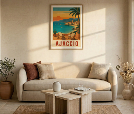 affiche ajaccio rétro déco murale