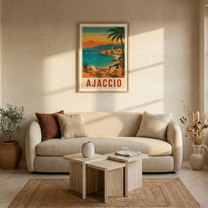 affiche ajaccio rétro déco murale