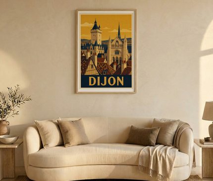 affiche dijon monuments stylisés