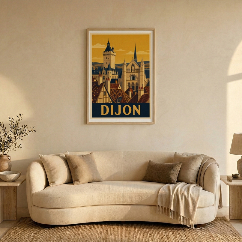 affiche dijon monuments stylisés