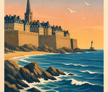 affiche saint malo vintage idée cadeau maison