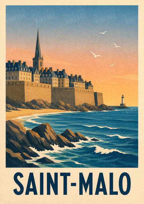 affiche saint malo vintage idée cadeau maison