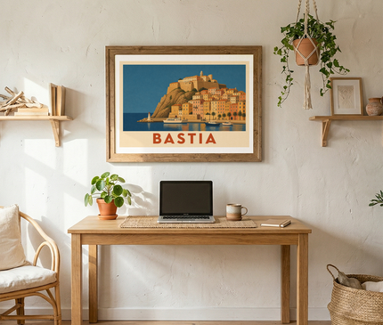 affiche bastia poster mural retro