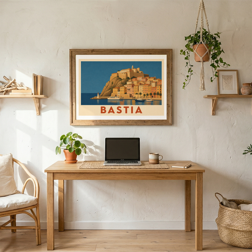 affiche bastia poster mural retro