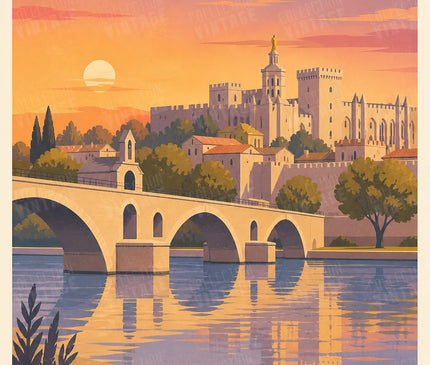 affiche avignon couleurs chaudes provence