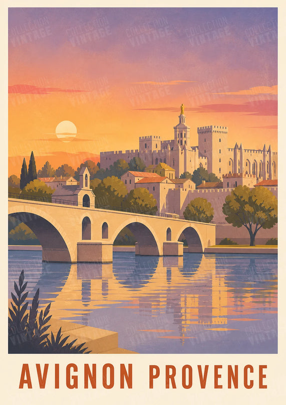 affiche avignon couleurs chaudes provence