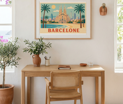 affiche barcelone aquarelle