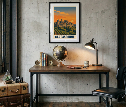 affiche carcassonne poster vintage