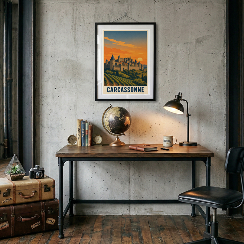 affiche carcassonne poster vintage