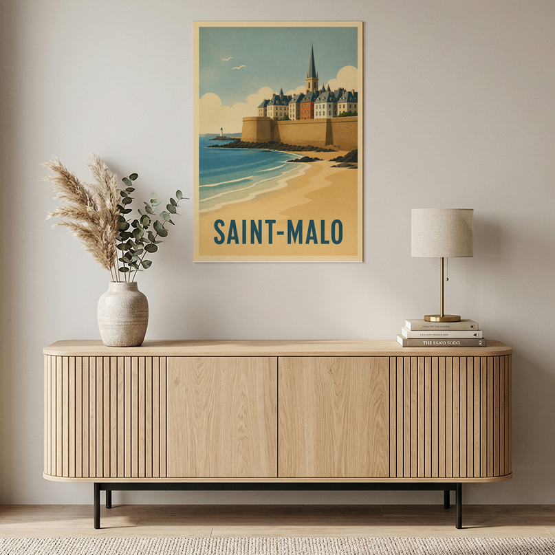 affiche saint malo vintage déco couloir