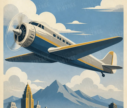 poster avion deco industriel vintage