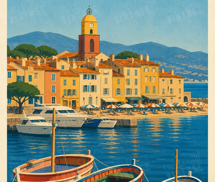 affiche murale bureau Saint Tropez 