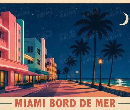 affiche miami boulevard bord de mer
