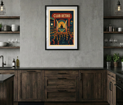 affiche murale club rétro ambiance musique