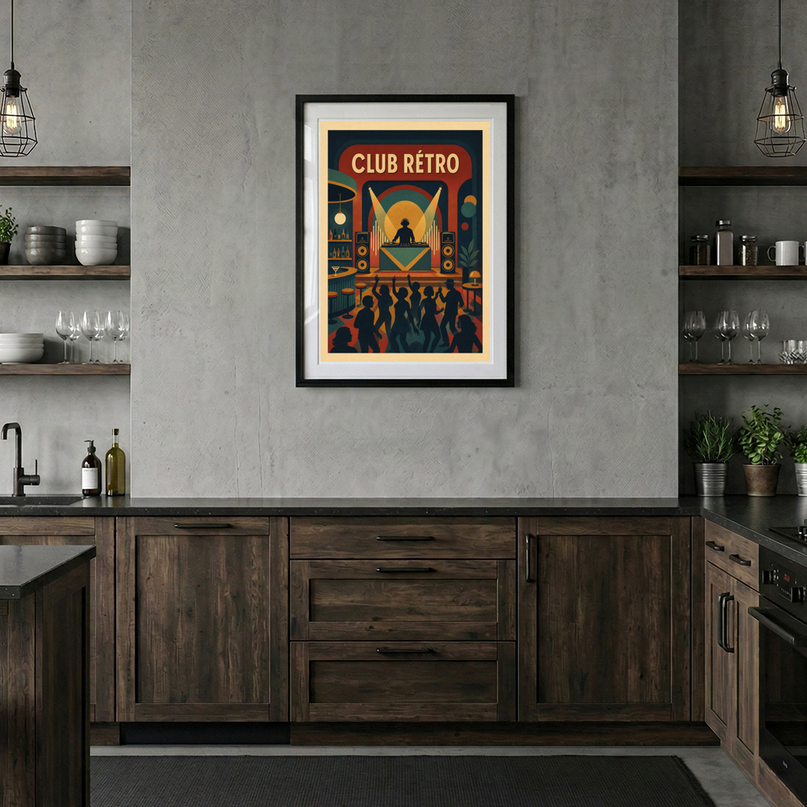 affiche murale club rétro ambiance musique