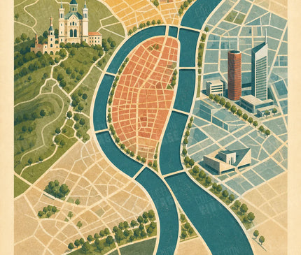poster carte lyon minimaliste design