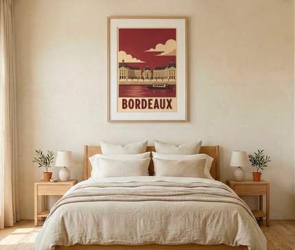 affiche bordeaux style carte postale vintage