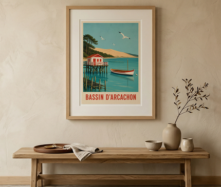 affiche vintage bassin d'arcachon