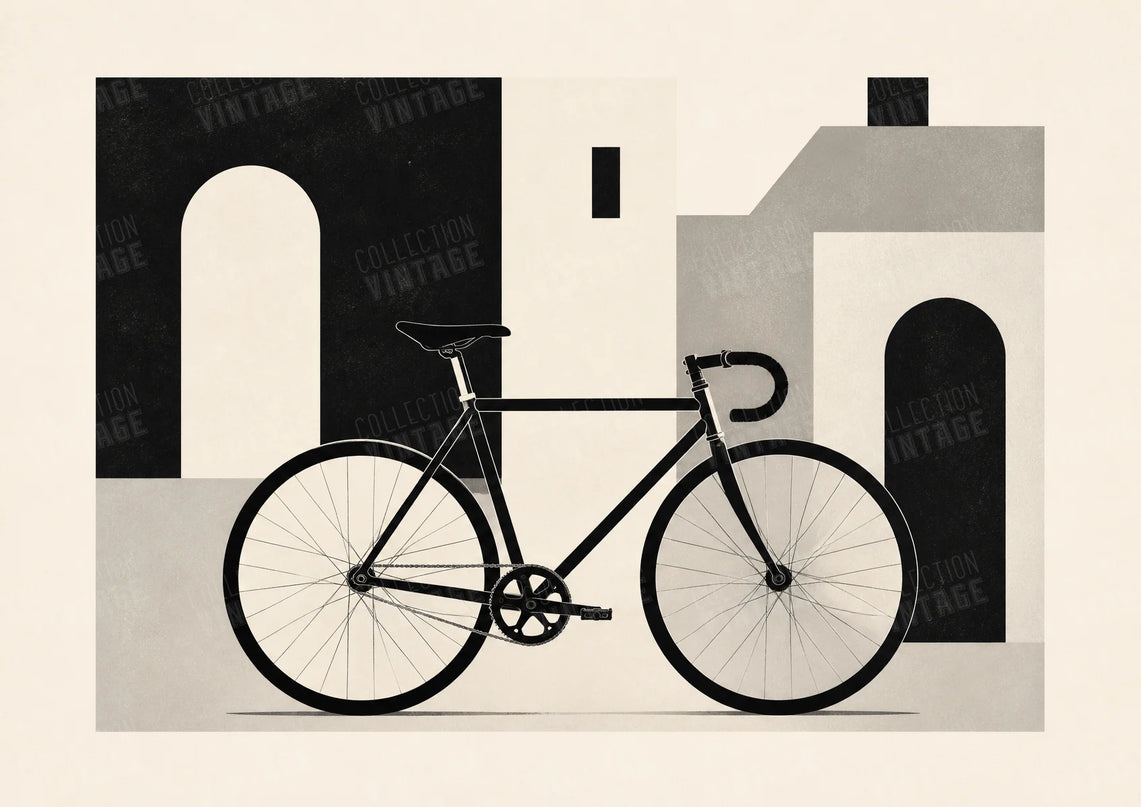 affiche vélo noir et blanc artistique
