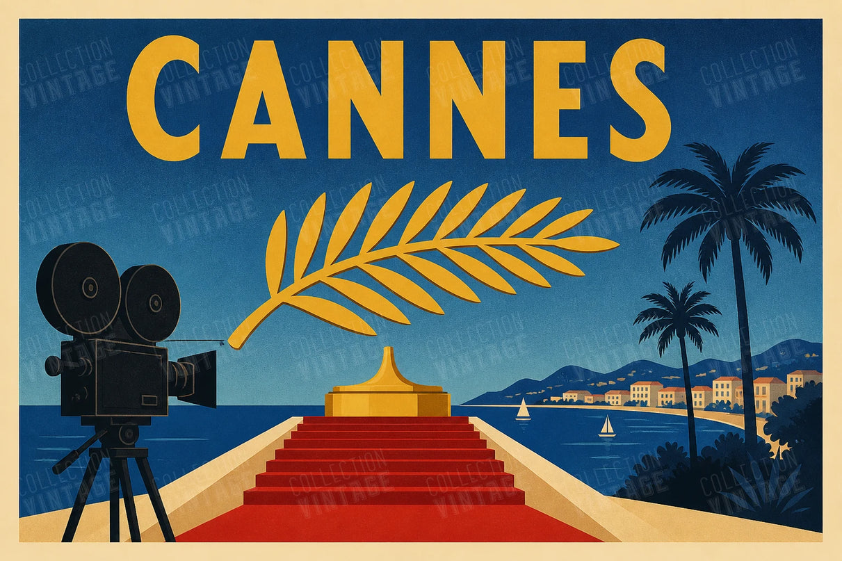 affiche festival de cannes style affiche illustrée