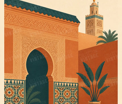 affiche marrakech arabesques murales