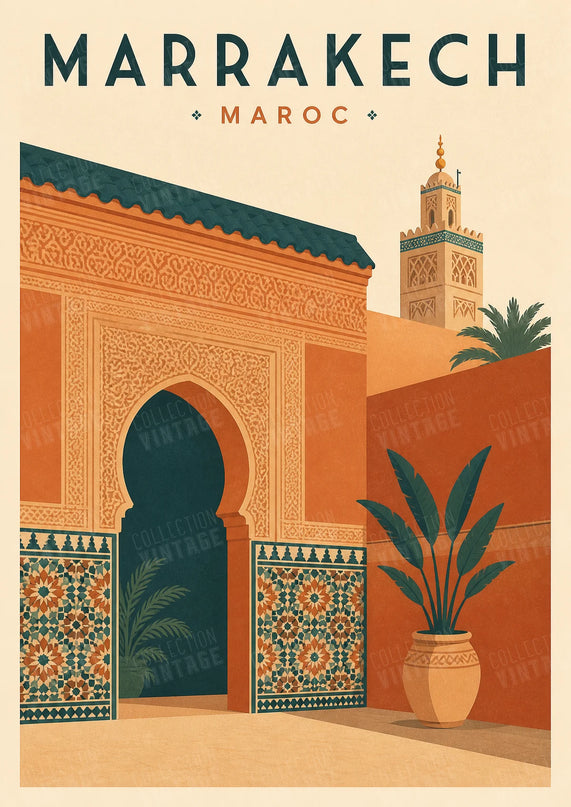affiche marrakech arabesques murales