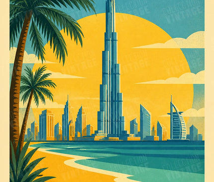 affiche dubaï style graphique géométrique