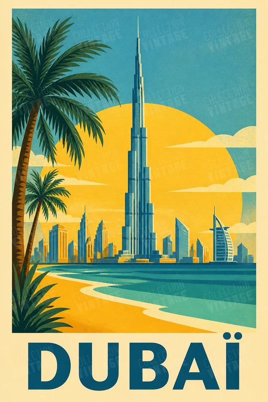 affiche dubaï style graphique géométrique
