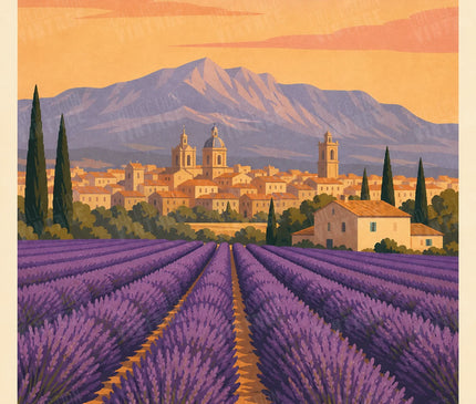 affiche vintage lavandes aix en provence