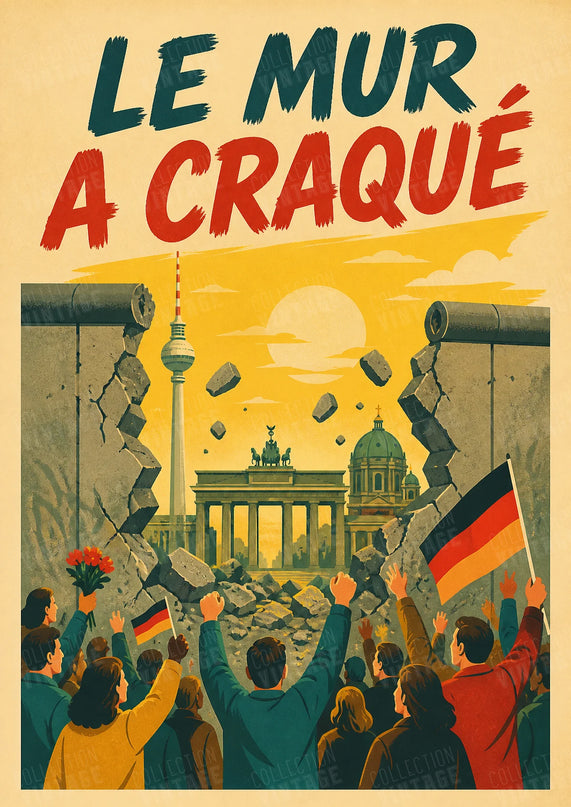 affiche chute du mur de berlin vintage