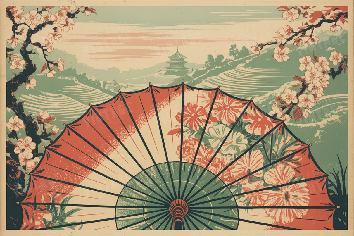 affiches chine ombrelles vintage