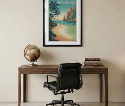 affiche seychelles pour deco vintage