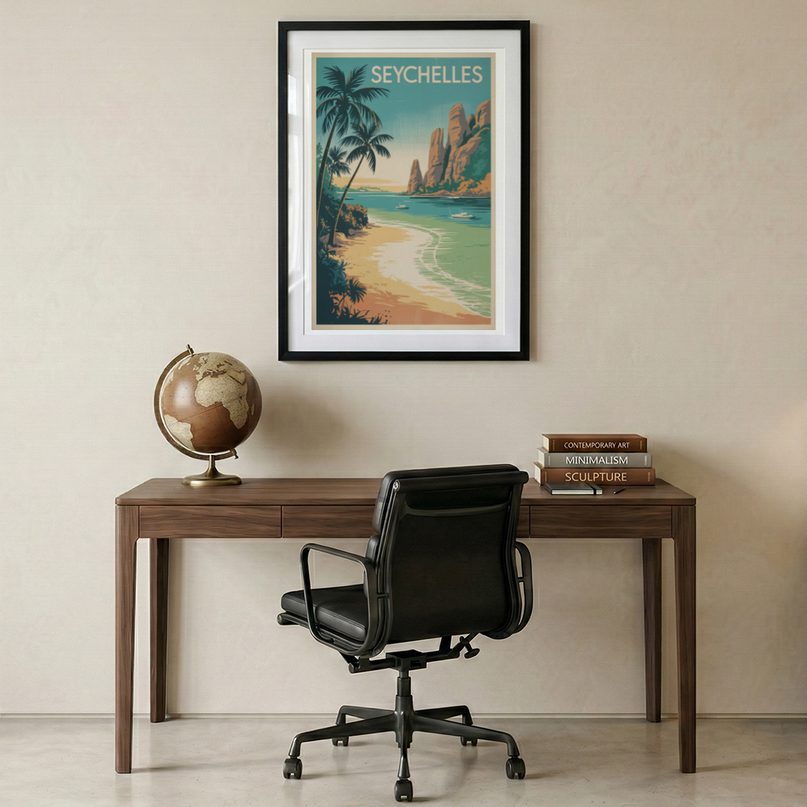 affiche seychelles pour deco vintage