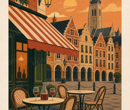 affiche saint-omer ambiance bistrot vintage