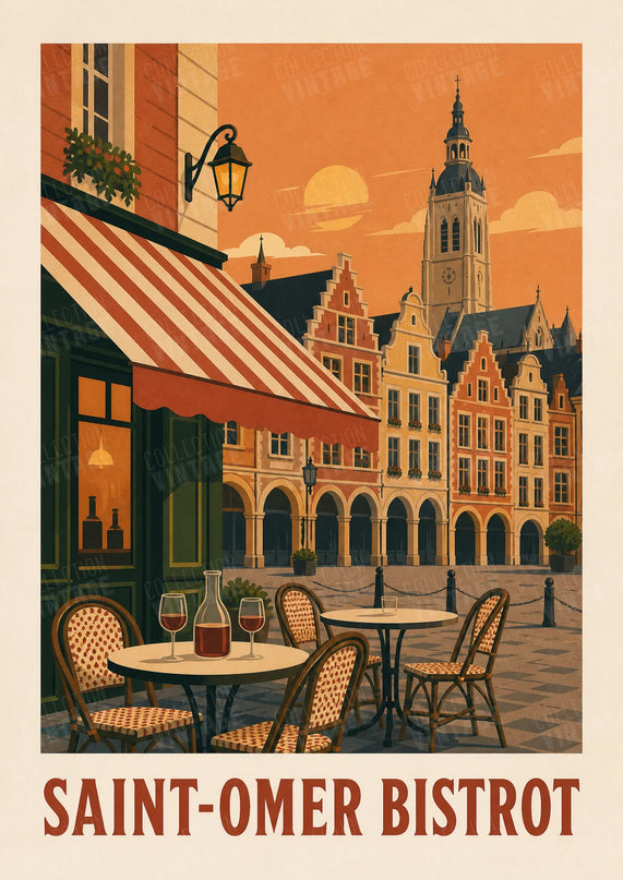 affiche saint-omer ambiance bistrot vintage