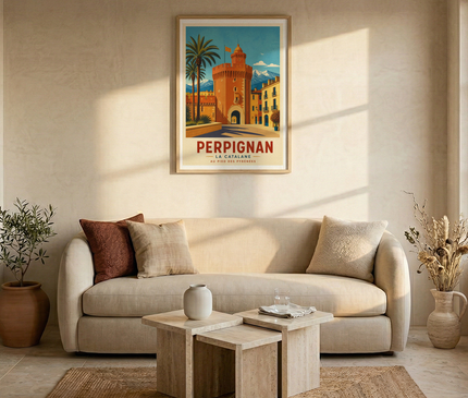 affiche plan vintage perpignan