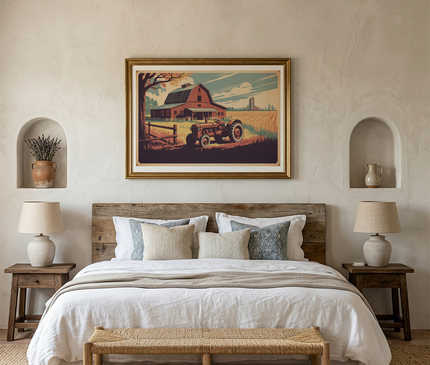 affiche ferme americaine vintage