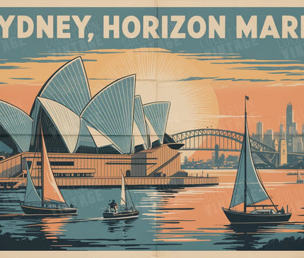 affiche sydney horizon marin vintage