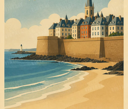affiche saint malo vintage déco couloir