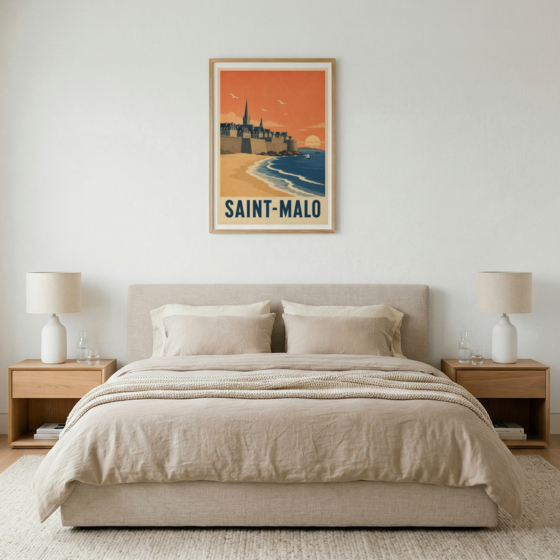 affiche saint malo vintage design graphique