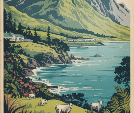 affiche nouvelle-zélande affiche publicitaire ancienne