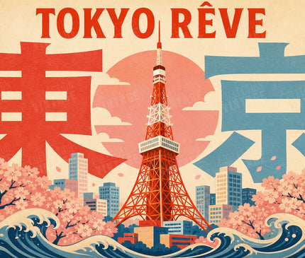 affiches tokyo caractères japonais